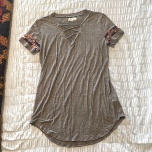 Maurices 24/7 tee with lace up detail